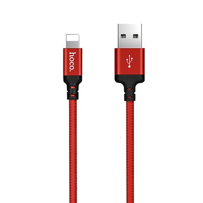 Кабель USB - Apple lightning Hoco X14 Times Speed  100см 2A  (red/black)