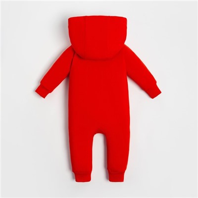 Комбинезон детский с капюшоном «Крошка Я. Новогодние зверята», рост 68-74 см, красный