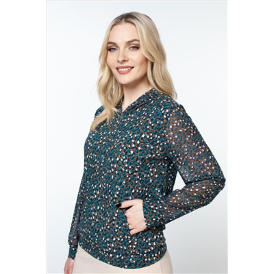Блузка женская  4090-24/01/Коричневый, синий