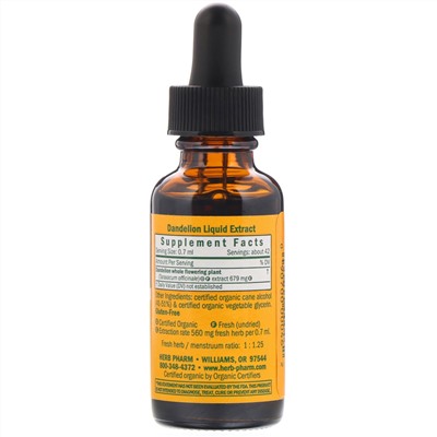 Herb Pharm, Экстракт одуванчика, 30 мл