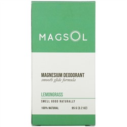 Magsol, Magnesium Deodorant, Lemongrass, 3.2 oz (95 g)