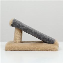 Когтеточка «Горка» мини-версия, 29×14×14 см, ковролин, светло-коричневая