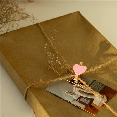 Набор прищепок в деревянной коробке «Сердечки» набор 50 шт.