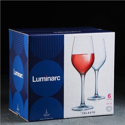 Бокалы для вина Luminarc Celeste, 350 мл, стекло, набор 6 шт., стекло, прозрачные