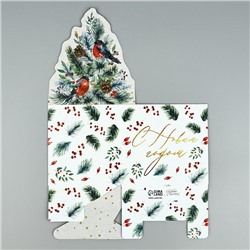 Коробка новогодняя для мини-букетов «С Новым годом», 12×17×10 см