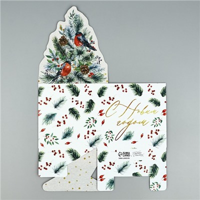 Коробка новогодняя для мини-букетов «С Новым годом», 12×17×10 см