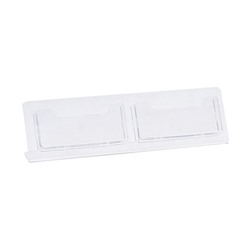 Настольная подставка под визитки, с двумя отделениями, 22.5×4.7×5.5 см, оргстекло 2мм В ЗАЩИТНОЙ ПЛЁНКЕ