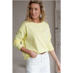 Базовый лонгслив из премиального хлопка с эластаном VILATTE, 1228143