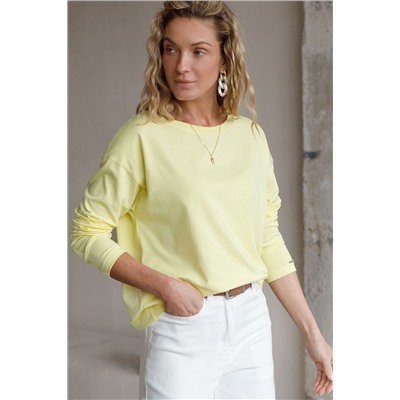 Базовый лонгслив из премиального хлопка с эластаном VILATTE, 1228143