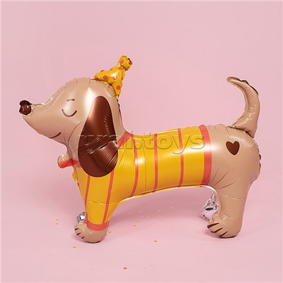 Шар 3D (33''/83 см) Таксик в колпачке, 1 шт. в уп.