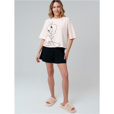 Комплект трикотажный для женщин: фуфайка (футболка), шорты