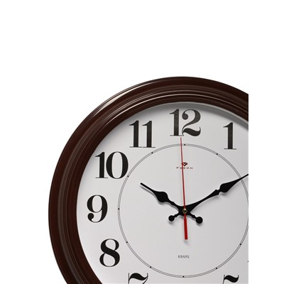 Часы настенные, интерьерные «Рубин», бесшумные, d=35 см, коричневые