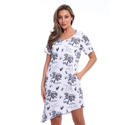 Футболка-туника удлиненная асимметричная с карманами Арт. 517 (Белый)