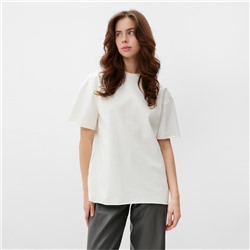 Футболка женская MINAKU OVERSIZE FIT, цвет экрю, размер 42