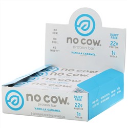 No Cow, Протеиновый батончик, ваниль и карамель, 12 батончиков по 60 г (2,12 унции)
