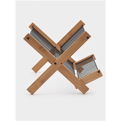 Сушилка для посуды Доляна Meli, 2 уровня, 39.5×34×27.5 см, бамбук, металл, чёрная