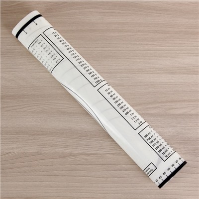 Коврик для выпечки и раскатки теста с разметкой, армированный, силикон, 59×38.5 см, белый