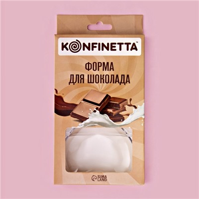 Форма для шоколада KONFINETTA «Любовь», 20×12×2.5 см, 2 ячейки 10×10×2 см, прозрачная