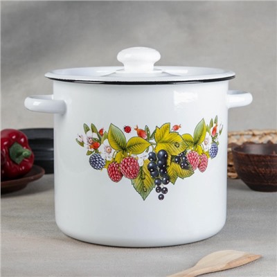 УЦЕНКА Кастрюля 5.5 л цил декор с пластмассовой ручкой