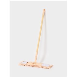 Швабра для мытья пола плоская Доляна, телескопическая ручка, насадка букля, 43×14×124 см