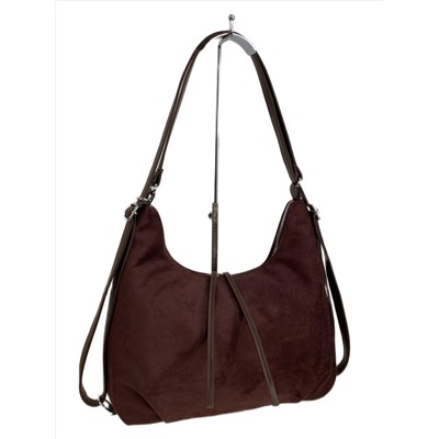 Женская сумка из искусственной замши, цвет шоколад