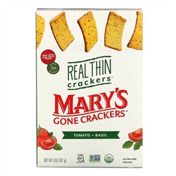 Mary's Gone Crackers, Real Thin Crackers, Tomato & Basil, 5 oz (142 g)