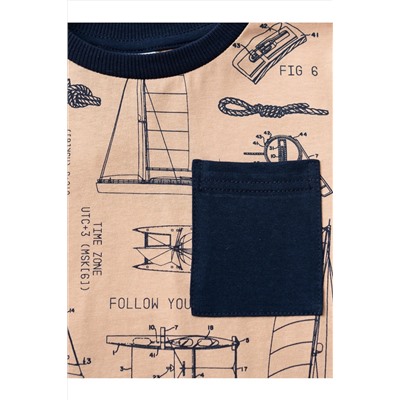 Комплект трикотажный для мальчиков: фуфайка (футболка), брюки PLAYTODAY, 1239778