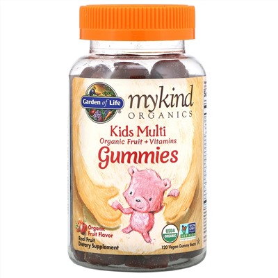 Garden of Life, MyKind Organics, Kids Multi, детские мультивитамины со вкусом органических фруктов, 120 веганских мармеладных мишек
