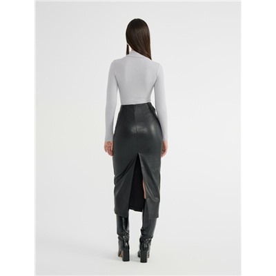 Юбки CONTE Юбка-midi из экокожи с декоративными патами LU 2853