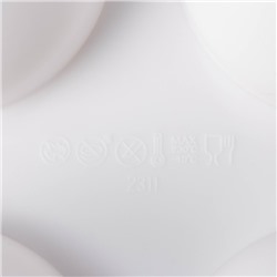 Форма для муссовых десертов и выпечки KONFINETTA «Десерт с фруктами», 30×17.5×4.5 см, 6 ячеек (d=7 см), силикон, белая