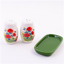 60283 Набор для специй 3пр Цветущие Маки доломит LR (х72)