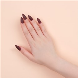 Накладные ногти, 24 шт., с клеевыми пластинами, форма миндаль, цвет бордовый
