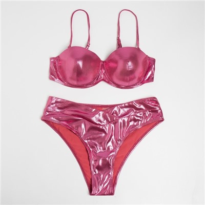 Купальник женский раздельный MINAKU перламутровый цвет розовый, размер 42