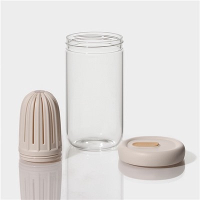 Стакан «Бьорн», 450 мл, с крышкой и трубочкой, стекло