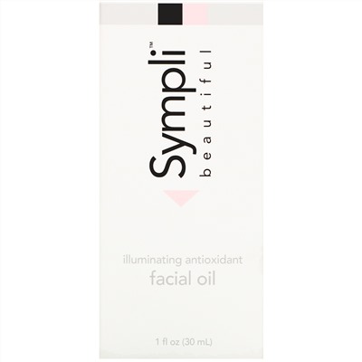 Sympli Beautiful, осветляющее масло для лица с антиоксидантами, маслами арганы, марулы, шиповника и апельсина, 30 мл (1 жидк. унция)