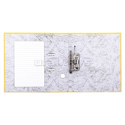 Папка с арочным механизмом A4 50 мм PP разобранная, металлическая окантовка, запечатка форзаца, наварной карман с этикеткой, желтая