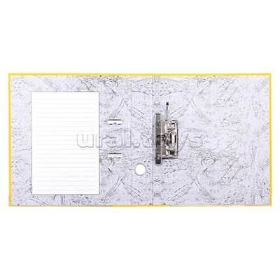 Папка с арочным механизмом A4 50 мм PP разобранная, металлическая окантовка, запечатка форзаца, наварной карман с этикеткой, желтая