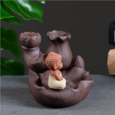 Подставка для благовоний TAKE IT EASY «Будда у водопада», набор благовоний конусы, стелющийся дым, 12×9 см