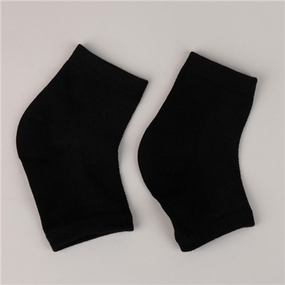 Напяточники для педикюра, увлажняющие, универсальный размер, 16×8.5 см, чёрные