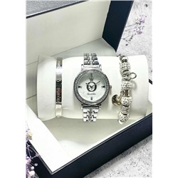 Подарочный набор для женщин часы, 2 браслета + коробка #22853329
