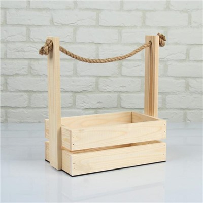 Подарочный ящик «Аром», деревянный, ручка - канат, набор 3 шт.