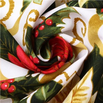 Комплект штор для кухни с подхватами «Доляна. Праздничные украшения», 2 шт., белые, 145×180 см