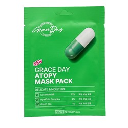 Тканевая маска для чувствительной кожи лица с керамидами и экстрактом зеленого чая Atopy Mask Pack Grace Day, Корея, 27 мл Акция