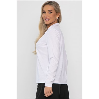 Лонгслив с воротничком Ритм жизни (белый) Б14407-6М