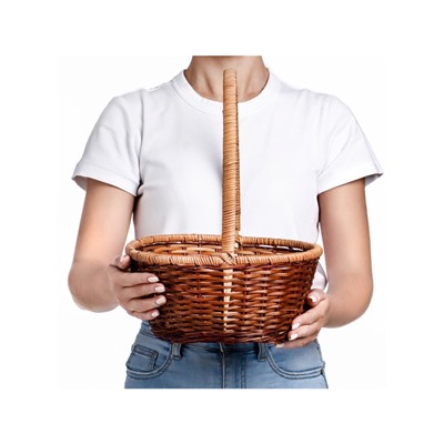 УЦЕНКА Корзина плетёная, 30×25×12/37 см, бамбук, лоза, МИКС