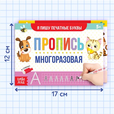 Прописи многоразовые «Напиши и сотри. Пишем буквы и цифры», набор 2 шт. по 12 стр., 2 маркера