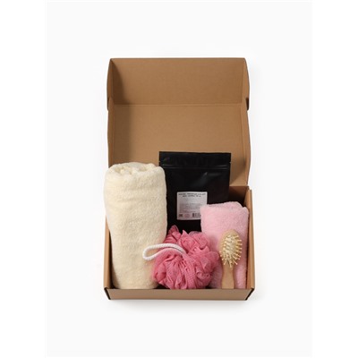 Новогодний подарочный набор «Этель. Хэппи нью йеар», 5 предметов, полотенце 50×90 см, 30×60 см, расчёска, мочалка