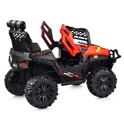 Электромобиль "Багги кросс" с р/у управлением, четырехколесный, двухместный, двойной привод (красный)