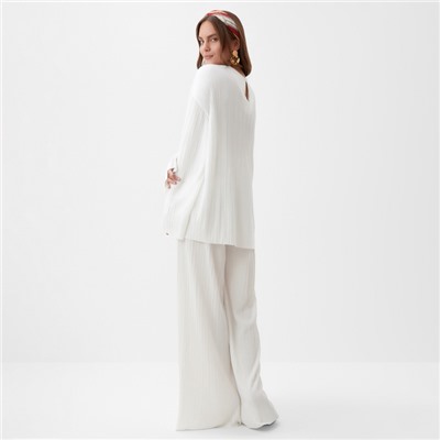 Костюм женский (блуза, брюки) MIST Classic collection, размер 40-42, белый