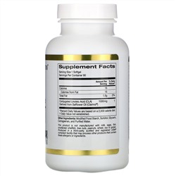 California Gold Nutrition, Clarinol, КЛК, конъюгированная линолевая кислота, 1000 мг, 90 мягких таблеток